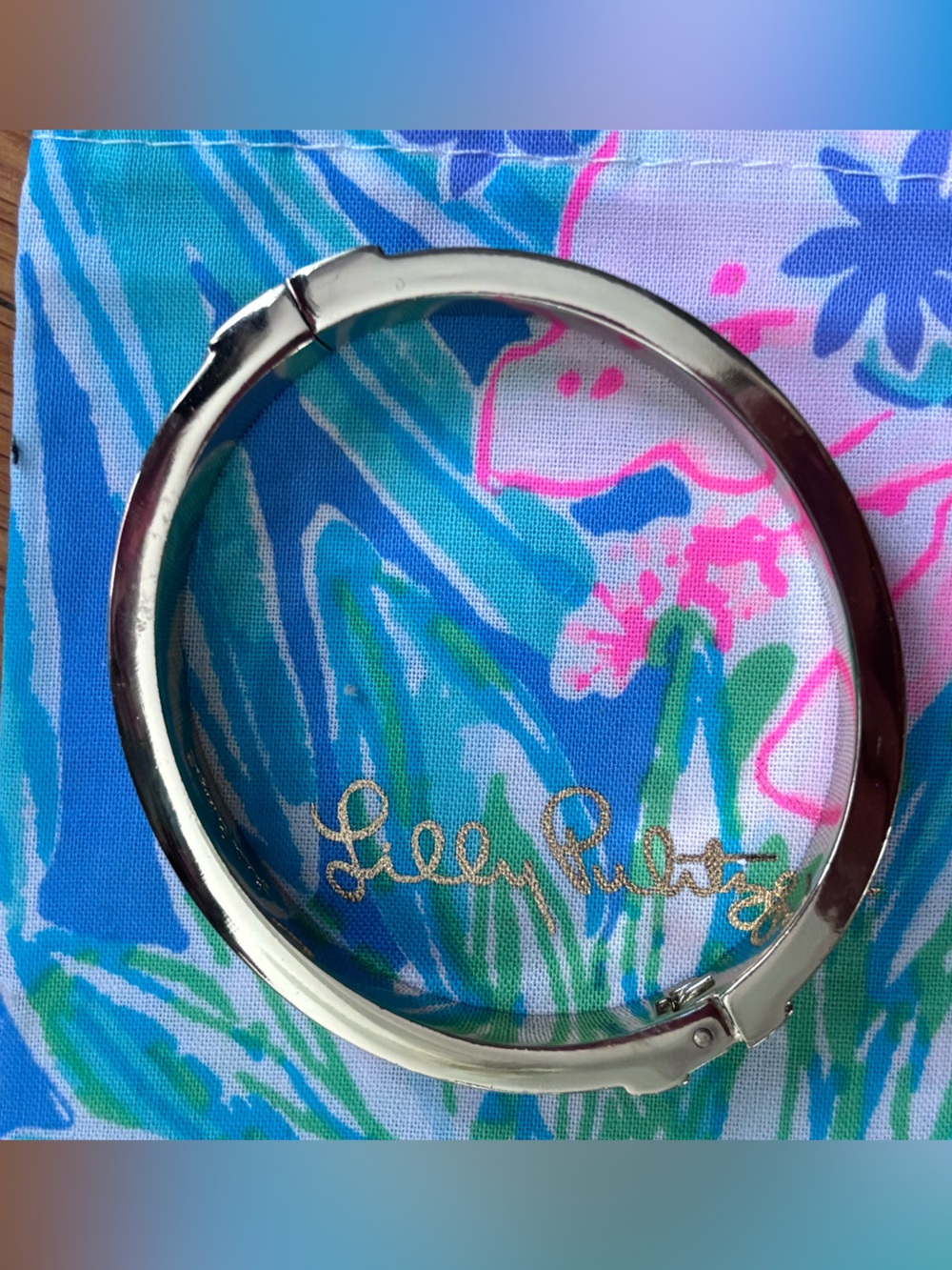 Lilly Pulitzer Gold Pink Bangle Bracelet - Picture 5 of 7